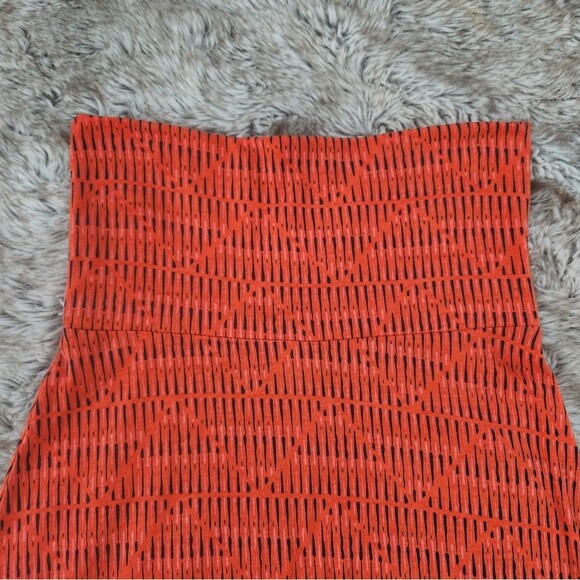 Lularoe Maxi Skirt Tummy Control Waistband Orange and Black Size XS - Picture 3 of 7